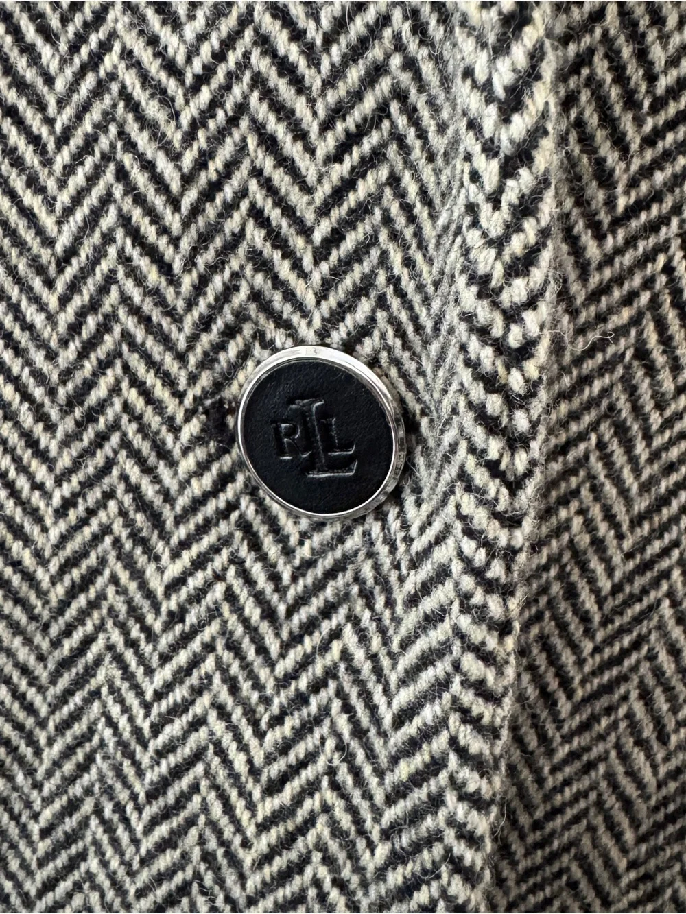 Lauren Ralph Lauren 6 Wool Blend Houndstooth One-Button Blazer Jacket